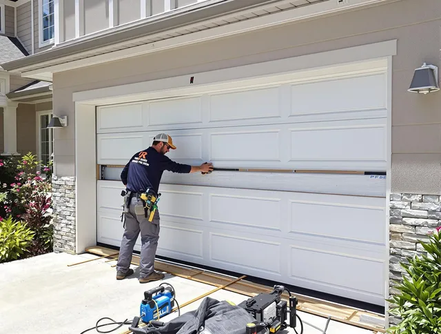 North Port Garage Door Repair team performing complete garage door replacement at North Port residence