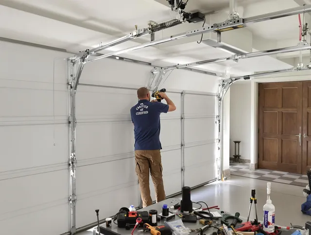North Port Garage Door Repair certified technician performing precision garage door repair in North Port