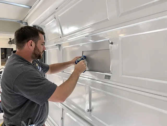 Garage door panel repair by North Port Garage Door Repair in North Port